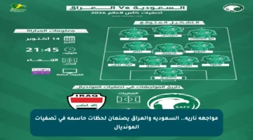 مواجهة نارية.. السعودية والعراق يصنعان لحظات حاسمة في تصفيات المونديال